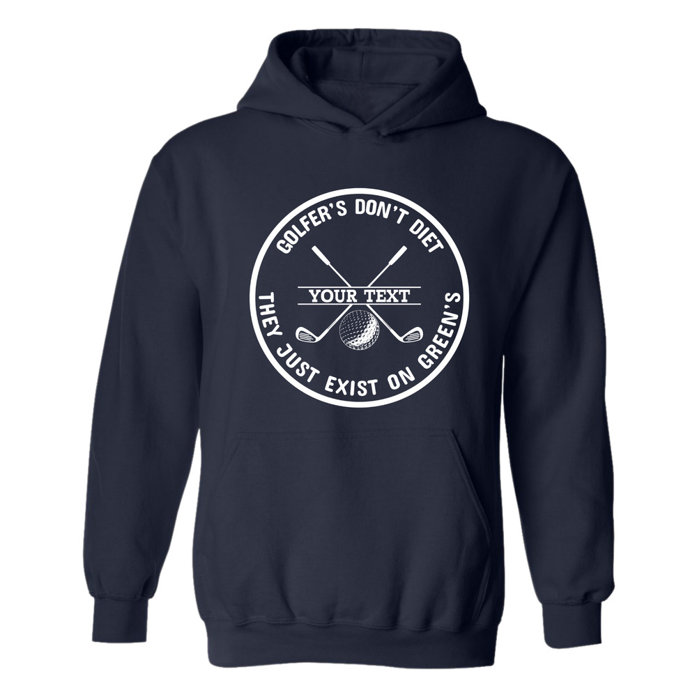 Golf Hoodie Golfers Don't Diet Personalized Name Funny Clubs Ball  Sweatshirt